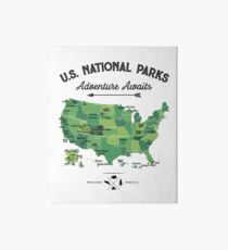 National Park Map Vintage T Shirt - All 59 National Parks Gifts T-shirt Men Women Kids Art Board