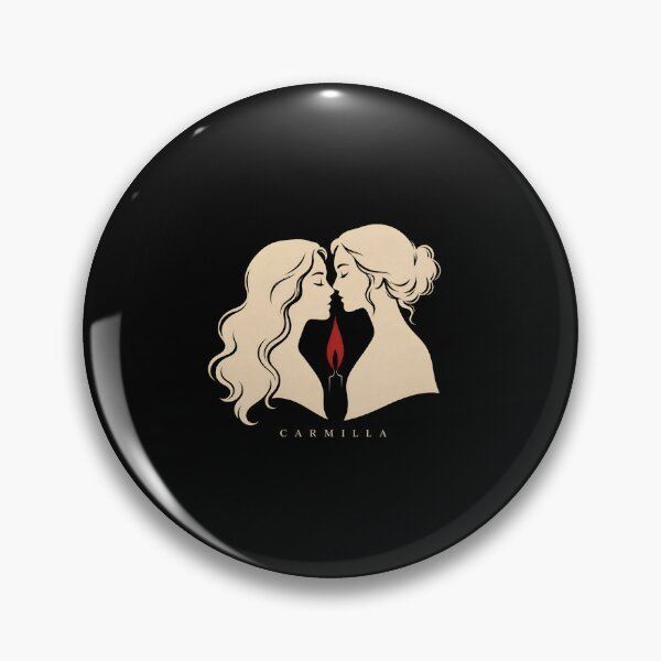 Item preview, Carmilla Minimalist Lesbian Vampire Kiss Candle Flame Line Art designed and sold by Fenay Designs.