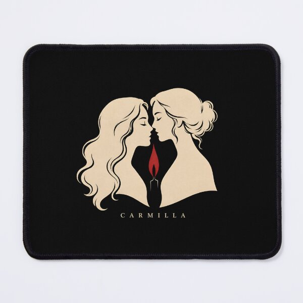 Item preview, Carmilla Minimalist Lesbian Vampire Kiss Candle Flame Line Art designed and sold by Fenay Designs.