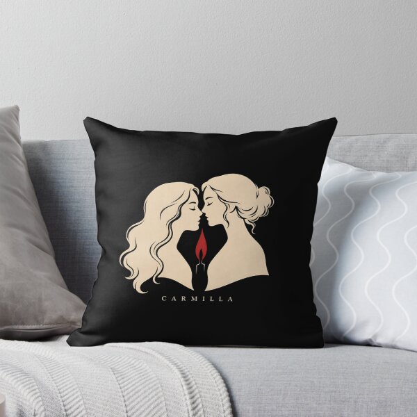 Item preview, Carmilla Minimalist Lesbian Vampire Kiss Candle Flame Line Art designed and sold by Fenay Designs.
