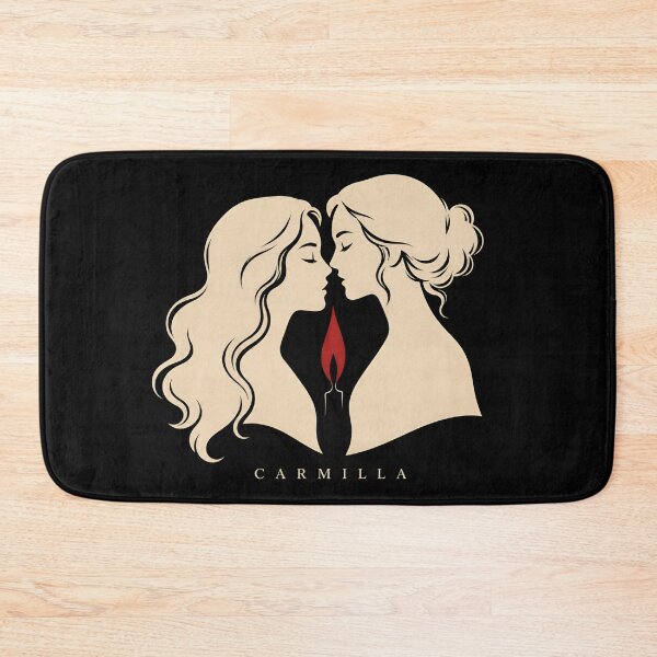 Item preview, Carmilla Minimalist Lesbian Vampire Kiss Candle Flame Line Art designed and sold by Fenay Designs.