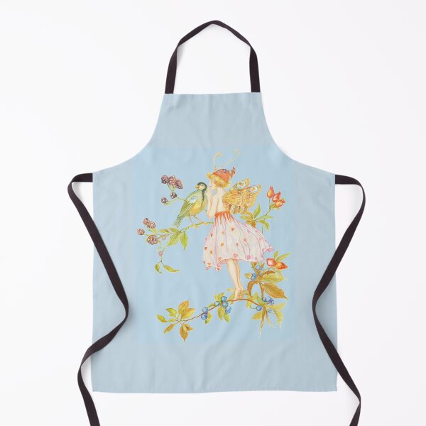 Item preview, Forest Fairy Fantasy Illustration Light Pastel Colorful Cottagecore Pattern - Blue Background  designed and sold by CanisArtStudio.