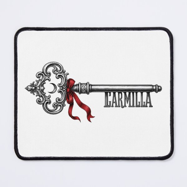 Item preview, Carmilla Vintage Gothic Ornate Key Red Ribbon Vampire Art designed and sold by Fenay Designs.