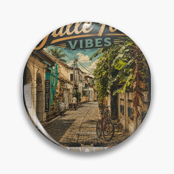 Item preview, Galle Fort Vibes – Tropical Heritage Street Vintage T-Shirt Design designed and sold by GooniSL.