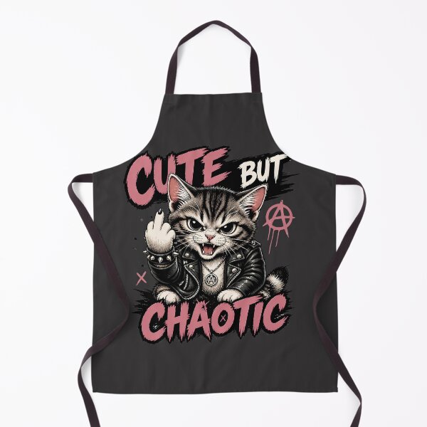 Item preview, Cute But Chaotic Punk Rock Cat Funny Anarchist Kitten Cat Lover T-Shirt designed and sold by QuirkyCloud Designs.