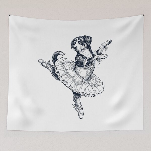 Item preview, Vintage Entlebucher Mountain Dog Ballet Dancer Ballerina Dog Lover designed and sold by dian-rody-crest.