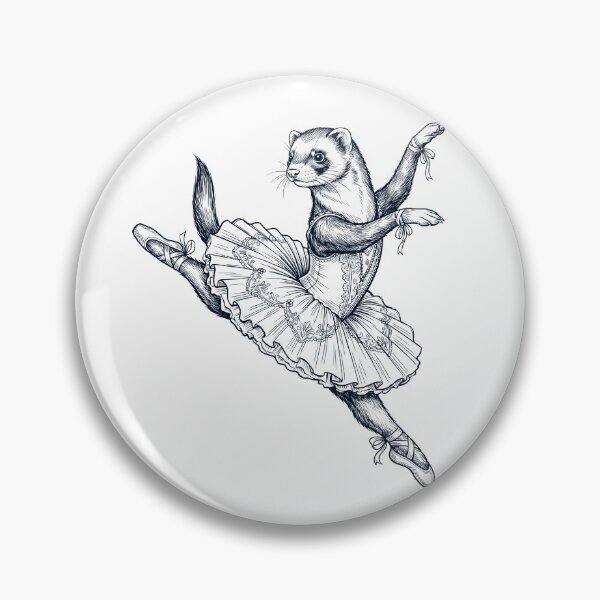Item preview, Vintage Ferret Ballet Dancer Ballerina Animal Lover designed and sold by dian-rody-crest.