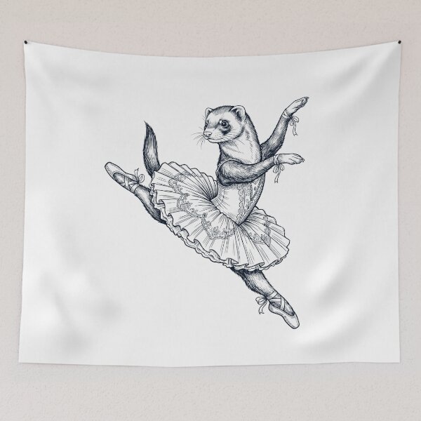 Item preview, Vintage Ferret Ballet Dancer Ballerina Animal Lover designed and sold by dian-rody-crest.