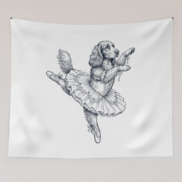 Item preview, Vintage Field Spaniel Ballet Dancer Ballerina Dog Lover designed and sold by dian-rody-crest.