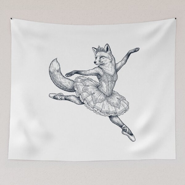 Item preview, Vintage Fox Ballet Dancer Ballerina Animal Lover designed and sold by dian-rody-crest.