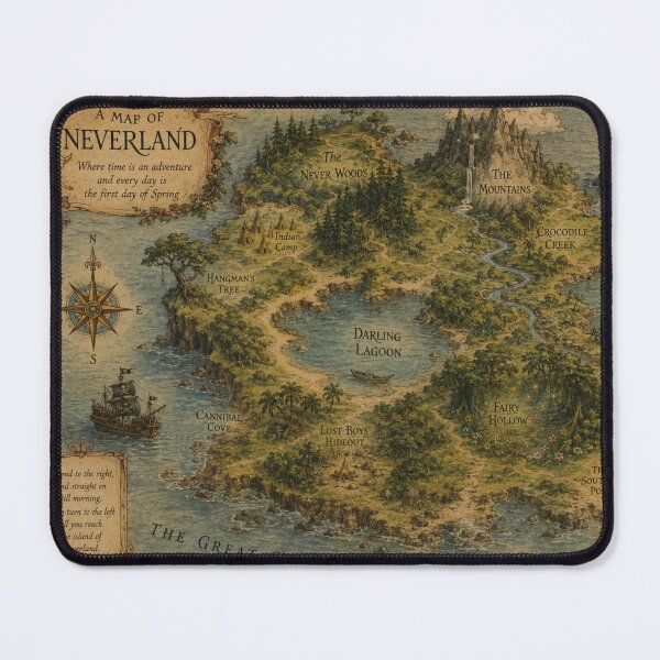 Item preview, Neverland Map Fantasy Cartography for Storybook Lovers designed and sold by RickE.