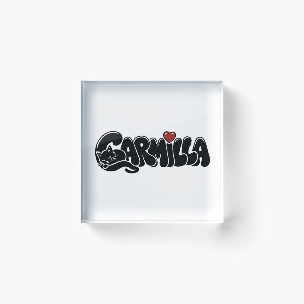 Item preview, Carmilla Cute Black Cat Heart Typography Vampire Art designed and sold by Fenay Designs.