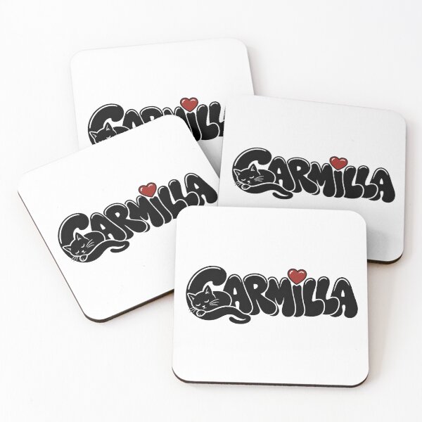 Item preview, Carmilla Cute Black Cat Heart Typography Vampire Art designed and sold by Fenay Designs.