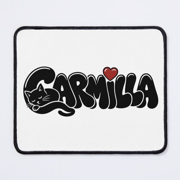 Item preview, Carmilla Cute Black Cat Heart Typography Vampire Art designed and sold by Fenay Designs.