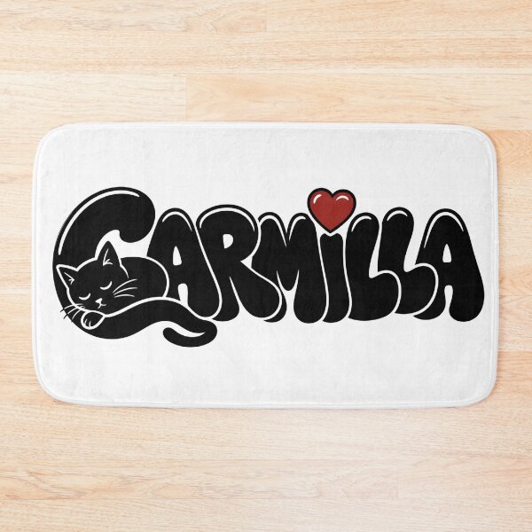 Item preview, Carmilla Cute Black Cat Heart Typography Vampire Art designed and sold by Fenay Designs.