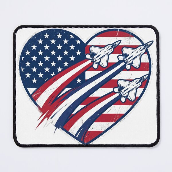 Item preview, American Flag Heart - Patriotic Jet Design designed and sold by ShirtsUp-Lane.