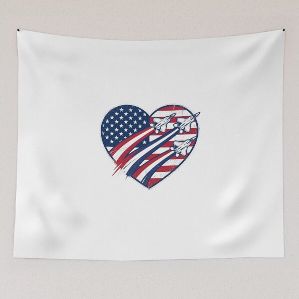 Item preview, American Flag Heart - Patriotic Jet Design designed and sold by ShirtsUp-Lane.