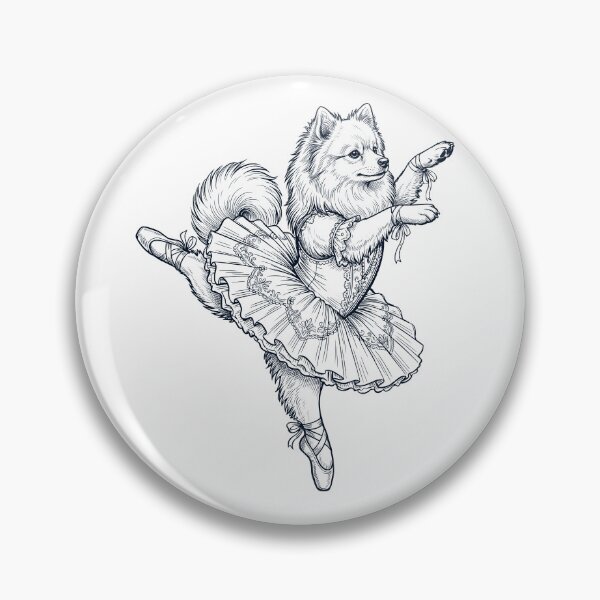 Item preview, Vintage German Spitz Ballet Dancer Ballerina Dog Lover designed and sold by dian-rody-crest.