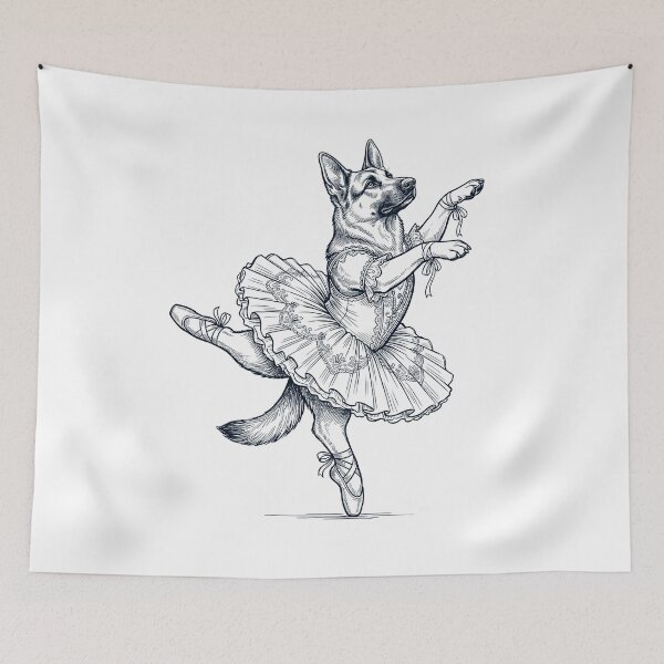 Item preview, Vintage German Shepherd Ballet Dancer Ballerina Dog Lover designed and sold by dian-rody-crest.