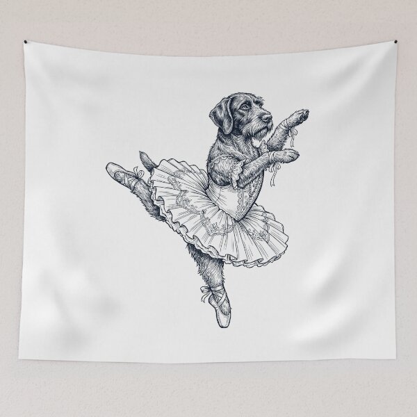 Item preview, Vintage German Wirehaired Pointer Ballet Dancer Ballerina Dog Lover designed and sold by dian-rody-crest.