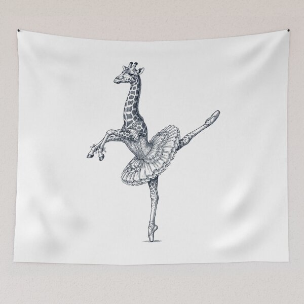 Item preview, Vintage Giraffe Ballet Dancer Ballerina Animal Lover designed and sold by dian-rody-crest.