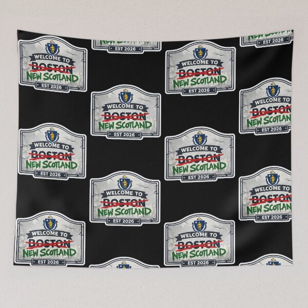 Item preview, Welcome To New Scotland EST 2026 Funny Boston Rebrand Political Parody designed and sold by KAWKAW-DRHM.