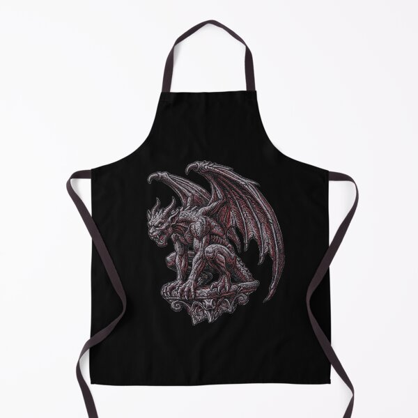 Item preview, Gothic Gargoyle with Dragon Wings in Embroidered Style designed and sold by David Mateo ArtWorks.