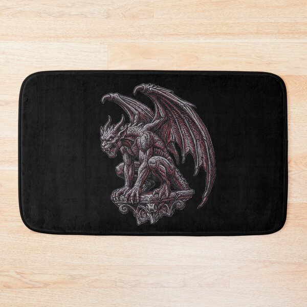 Item preview, Gothic Gargoyle with Dragon Wings in Embroidered Style designed and sold by David Mateo ArtWorks.