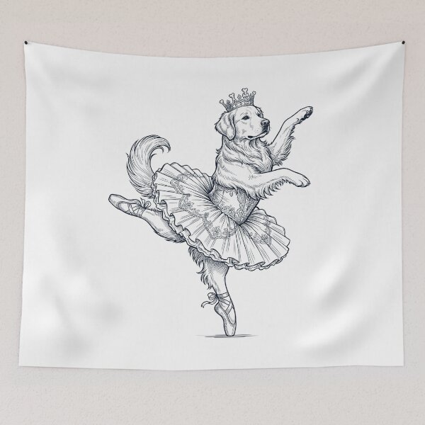 Item preview, Vintage Golden Retriever Ballet Dancer Ballerina Dog Lover designed and sold by dian-rody-crest.