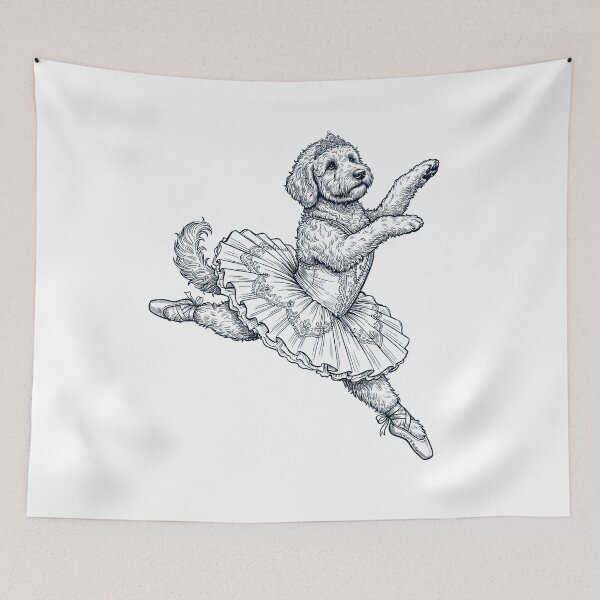 Item preview, Vintage Goldendoodle Ballet Dancer Ballerina Dog Lover designed and sold by dian-rody-crest.