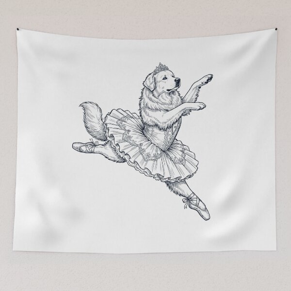 Item preview, Vintage Great Pyrenees Ballet Dancer Ballerina Dog Lover designed and sold by dian-rody-crest.