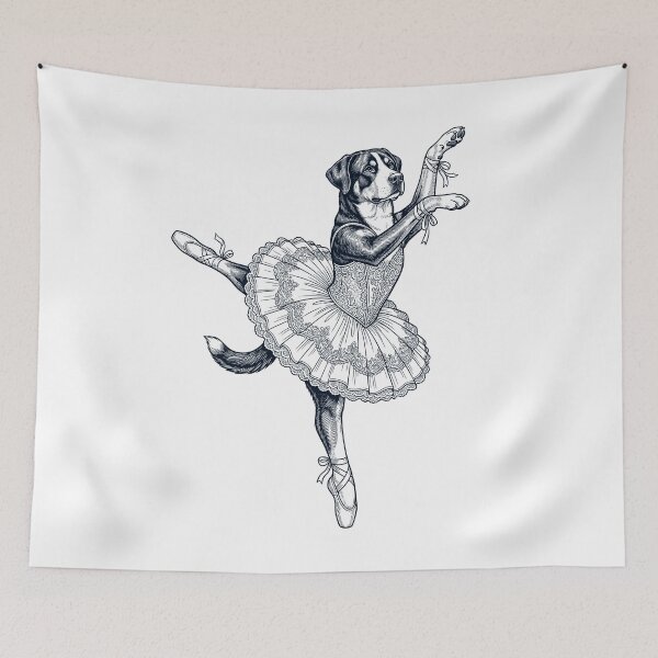 Item preview, Vintage Greater Swiss Mountain Dog Ballet Dancer Ballerina Dog Lover designed and sold by dian-rody-crest.
