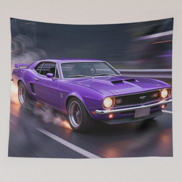Item preview, Purple Muscle Car Speeding on Road designed and sold by Pioneer Spirit Market.