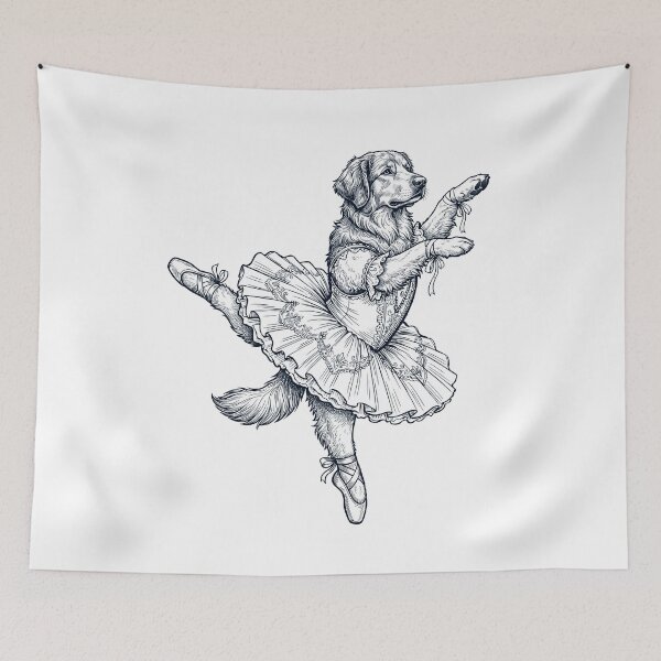 Item preview, Vintage Hovawart Ballet Dancer Ballerina Dog Lover designed and sold by dian-rody-crest.