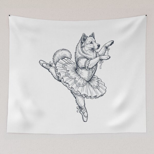 Item preview, Vintage Icelandic Sheepdog Ballet Dancer Ballerina Dog Lover designed and sold by dian-rody-crest.