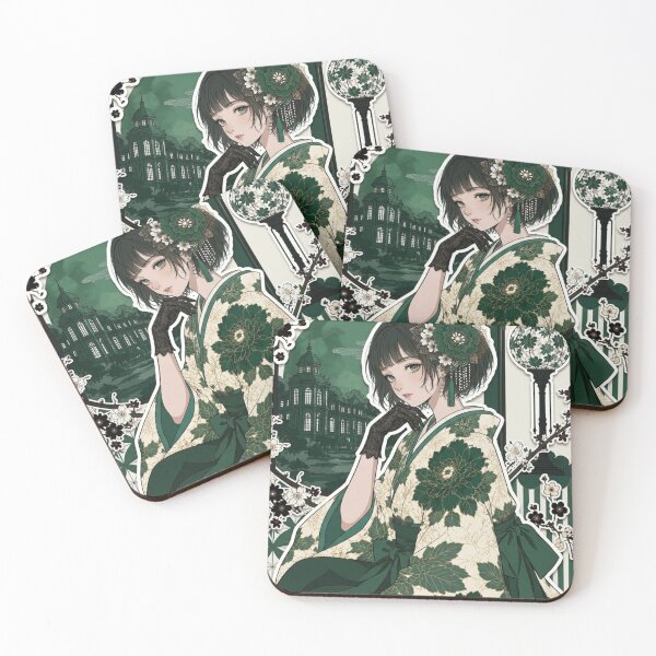 Item preview, Green Hakama Lady - kawaii version designed and sold by Japanese Vibes.