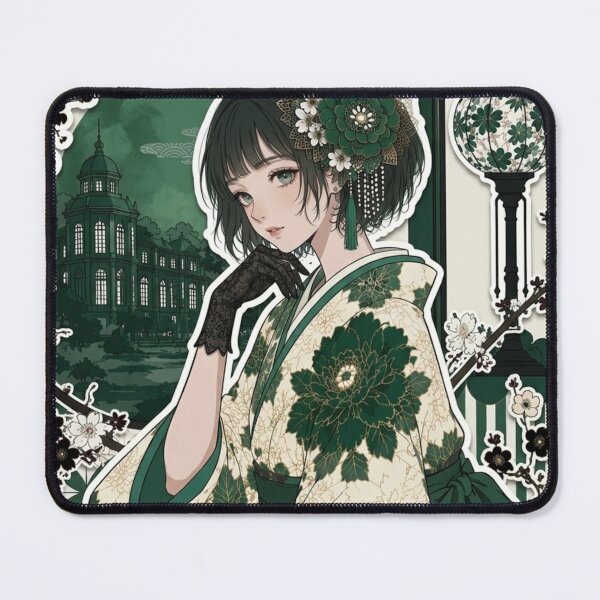 Item preview, Green Hakama Lady - kawaii version designed and sold by Japanese Vibes.