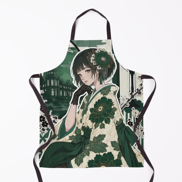 Item preview, Green Hakama Lady - kawaii version designed and sold by Japanese Vibes.
