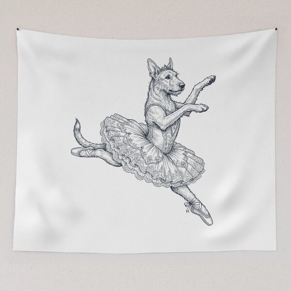 Item preview, Vintage Irish Wolfhound Ballet Dancer Ballerina Dog Lover designed and sold by dian-rody-crest.