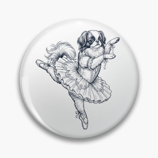 Item preview, Vintage Japanese Chin Ballet Dancer Ballerina Dog Lover designed and sold by dian-rody-crest.