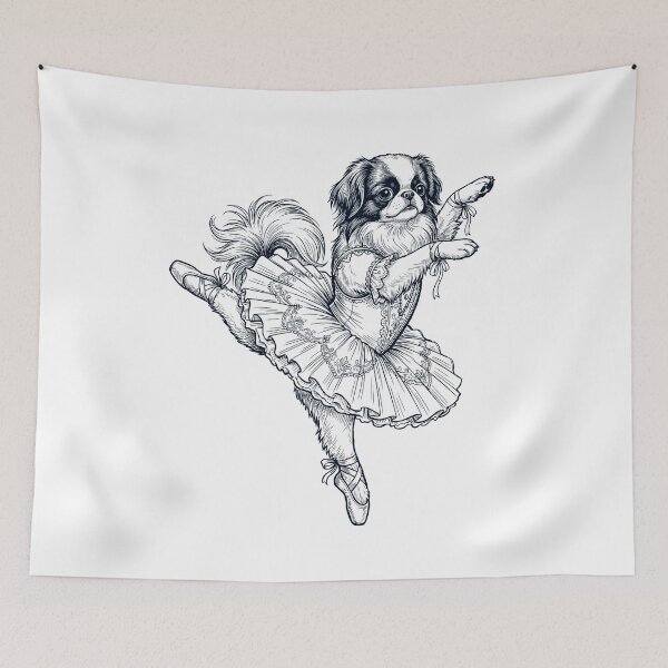 Item preview, Vintage Japanese Chin Ballet Dancer Ballerina Dog Lover designed and sold by dian-rody-crest.