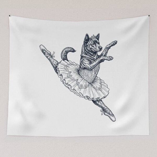 Item preview, Vintage Kai Ken Ballet Dancer Ballerina Dog Lover designed and sold by dian-rody-crest.