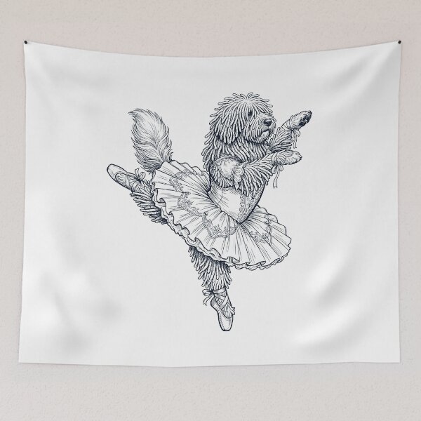 Item preview, Vintage Komondor Ballet Dancer Ballerina Dog Lover designed and sold by dian-rody-crest.