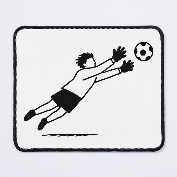 Item preview, Goalkeeper Diving Save – Retro Black and White Illustration  designed and sold by cladeart.