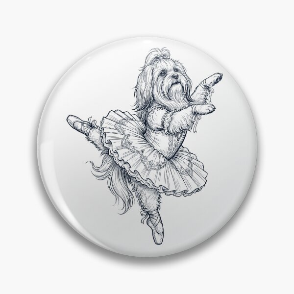 Item preview, Vintage Lhasa Apso Ballet Dancer Ballerina Dog Lover designed and sold by dian-rody-crest.