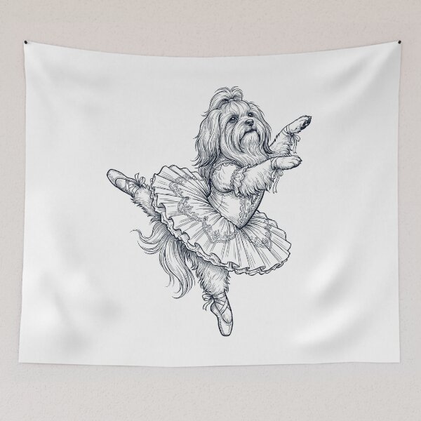 Item preview, Vintage Lhasa Apso Ballet Dancer Ballerina Dog Lover designed and sold by dian-rody-crest.