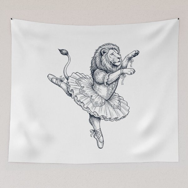 Item preview, Vintage Lion Ballet Dancer Ballerina Animal Lover designed and sold by dian-rody-crest.