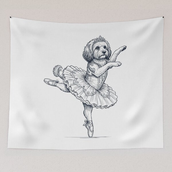 Item preview, Vintage Lowchen Ballet Dancer Ballerina Dog Lover designed and sold by dian-rody-crest.