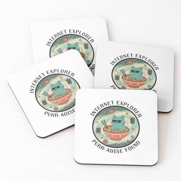 Item preview, Internet Explorer Purr-adise Retro Cat Badge designed and sold by GALLERYCREATOR.