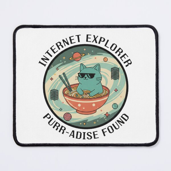 Item preview, Internet Explorer Purr-adise Retro Cat Badge designed and sold by GALLERYCREATOR.
